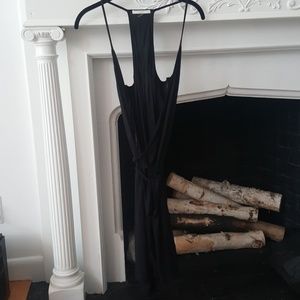 Tart Black Skinny Strap V-Neck Wrap Day Dress